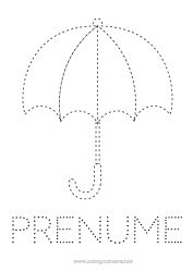 Pagină de colorat personalizată Activități pentru copii Umbrelă Desene de colorat ușoare Urmează și colorează