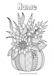 Colorazione gratuita Zucca Fiori Autunno Foglie Girasole Zentangle