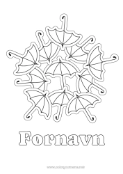 Gratis farvelægning Mandala Paraply