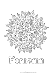 Gratis färgläggning Mandala Höst Blad