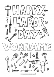 Kostenlose Zeichnung Werkzeuge Labor Day oder Labour Day