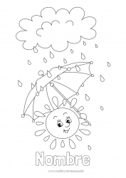 Dibujo libre Otoño Primavera Sol Actividades para niños Paraguas Lluvia