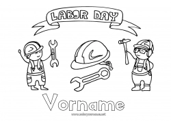 Kostenlose Malvorlage Labor Day oder Labour Day