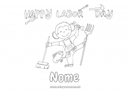 Disegno gratuito Scimmia Animali selvatici dell'Africa Labor Day o Labour Day