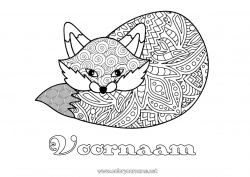Gratis kleurplaat Vos Dier Complex Kleurplaten Zentangle Bosdieren