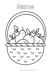 Colouring to customise Basket Fruit Pear Apple
