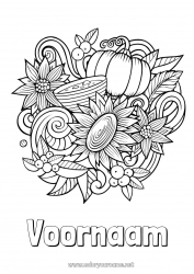 Gratis kleurplaat Herfst Symbolen Doodle Zentangle