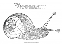 Gratis kleurplaat Dier Slak Complex Kleurplaten Zentangle