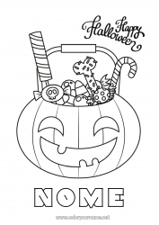 Desenho grátis Doces Abóbora Halloween Inscrição 