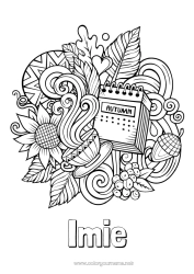 Kolorowanka za darmo Jesień Symbole Doodle Zentangle