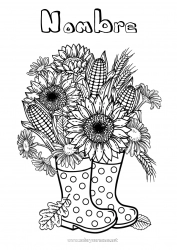 Dibujo libre Flores Otoño Girasol Botas