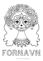 Gratis fargelegging De dødes dag Mexico Catrina