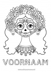 Gratis tekening Dia de los Muertos Mexico Catrina