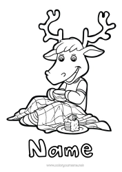 Free colouring Mug Animal Drink Forest animals Deer