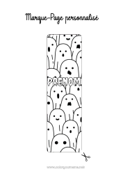 Coloriage gratuit Fantôme Halloween Automne Marque page