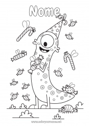 Disegno gratuito Caramelle Mostro Dolcetto o scherzetto? Halloween Insetti