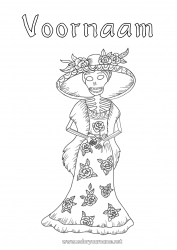 Gratis tekening Skelet Dia de los Muertos Carnaval Catrina