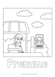 Pagină de colorat gratuită Vehicule Autobuz, microbuz Transport public terestru