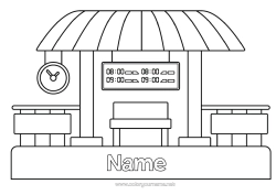 Free colouring Vehicles Train Bus, car Land public transport