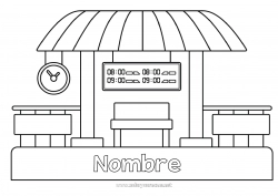 Colorear gratis Vehículos Tren Autobús, autocar Transporte público terrestre