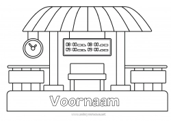 Gratis tekening Trein Bus, autocar Openbaar vervoer over land