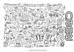 Free coloring Birthday Symbols Complex coloring pages