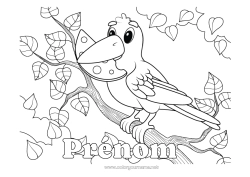 Coloriage gratuit Oiseau Renard Activités enfants Animal Conte de fées Oiseaux et mammifères volants Animaux de la forêt Corbeau Fromage