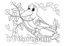 Gratis tekening Vogel Vos Activiteiten voor Kinderen Vogels en vliegende zoogdieren Bosdieren Raaf