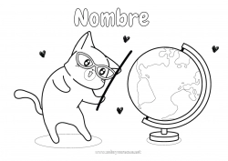 Dibujo libre Cat Geografía Perros y gatos Globo terráqueo