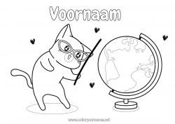 Gratis tekening Kat Geografie Honden en katten Wereldbol