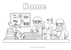 Colouring to customise Exploration Professions Classroom Scientist Science Telescope