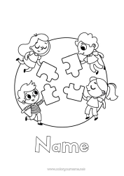 Colouring to customise Child Geography Earth Earth Day Games And Toys Puzzles