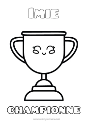 Rysunek za darmo Sport Dziewczyna Puchar, trofeum, medal. Zawody i nagrody