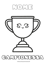 Colorazione gratuita Sport Ragazza Coppa, trofeo, medaglia Competizioni e premi