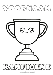 Gratis tekening Sport Meisje Beker, trofee, medaille Wedstrijden en beloningen