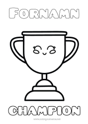 Gratis färgläggning Sport Pojke Kopp, trofé, medalj Tävlingar och utmärkelser