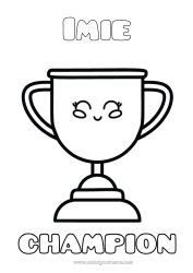 Rysunek za darmo Sport Chłopiec Puchar, trofeum, medal. Zawody i nagrody