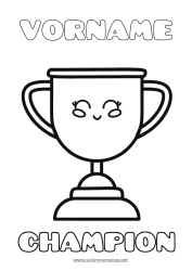 Kostenlose Malvorlage Sport Junge Pokal, Trophäe, Medaille Wettbewerbe und Belohnungen