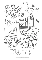 Colouring to customise Autumn Leaves Bridge