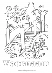 Gratis tekening Herfst Bladeren Brug