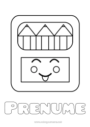 Pagină de colorat personalizată Art - artă Drăguț Creion colorat Creion Materiale școlare