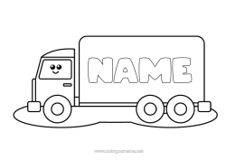 Free colouring Lorry Vehicles Easy colouring pages Trucks and commercial vehicles