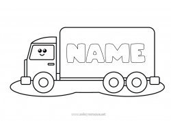 Free drawing Truck Vehicles Easy coloring pages Trucks and utility vehicles