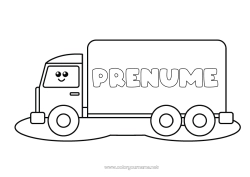 Pagină de colorat personalizată Camion Vehicule Desene de colorat ușoare Camioane și vehicule utilitare