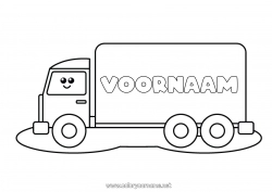 Gratis tekening Vrachtwagen Voertuigen Eenvoudige kleurplaten Vrachtwagens en bedrijfsvoertuigen