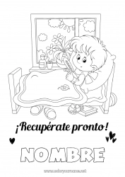 Colorear gratis Enfermo Chico