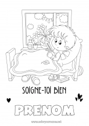 Coloriage gratuit Malade Garçon