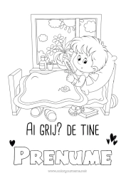 Pagină de colorat personalizată Bolnav Băiat