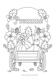 Pagină de colorat personalizată Dovleac Toamnă Vehicule Vehiculele fermei