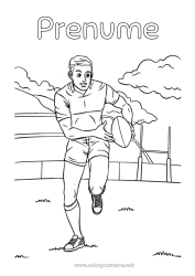 Desen liber de colorat Sport Rugby Minge de rugby Sporturi de echipă